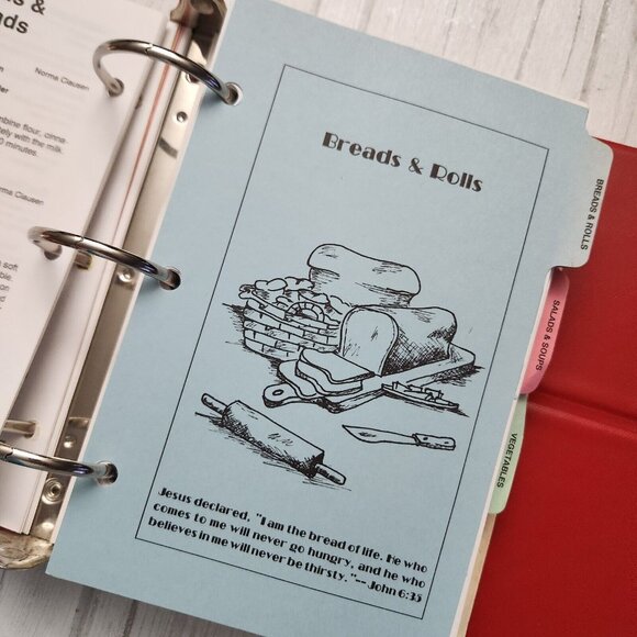 Vintage Faith Evangelical Luthrern Church The New and Old Cookbooks Binder 62-97 - Picture 9 of 14